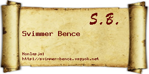 Svimmer Bence névjegykártya
